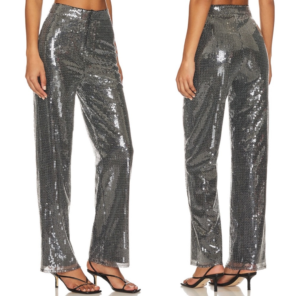 REVOLVE Silver Sequin Pants